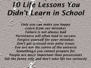 10 Life Lessons you Didn't Learn in School - Character Personality ...