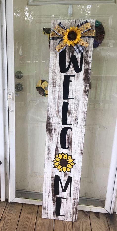 Welcome sunflower sign – Artofit