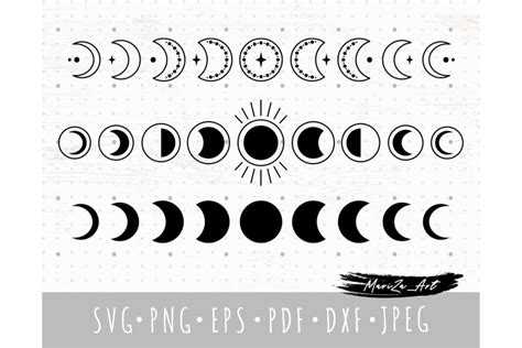 Moon Phases SVG cricut, Celestial SVG PNG clipart