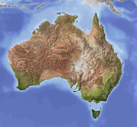 Map : Shaded relief map of Australia - Infographic.tv - Number one ...