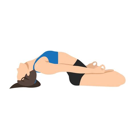 Woman doing Lotus Fish Pose Variation. Beautiful girl practice Matsyasana Variation Padmasana ...