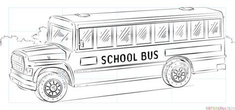 How To Draw A School Bus | School bus drawing, Bus drawing, Drawing tutorial