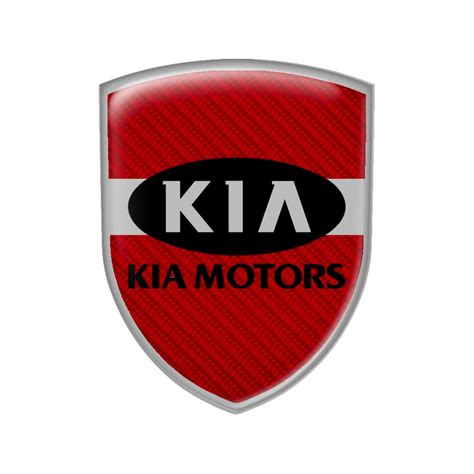 Kia Silicone Sticker Red Carbon Grey Logo | Domed Emblems | Stickers ...