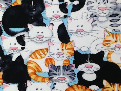 Cat Fabric Cats Meow Cotton Fabric Henry Glass & Co. | Etsy