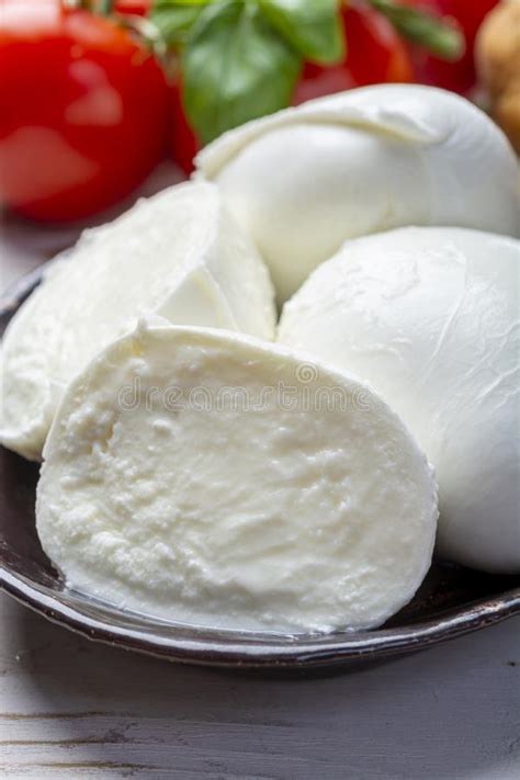 Balls and Pieces of Buffalo Mozzarella, Soft Italian Scheese Made from ...