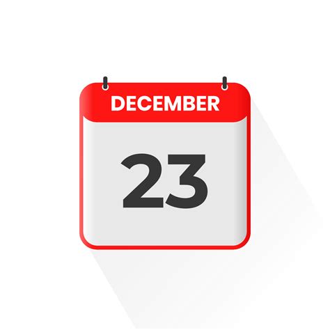 23rd December calendar icon. December 23 calendar Date Month icon vector illustrator 12920869 ...