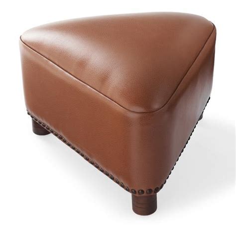 Textured Bonded Leather Modern Artistic Triangle Footstool Ottoman 12 Colors