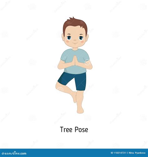 Yoga Tree Concept With Woman In Lotus Pose Cartoon Vector ...