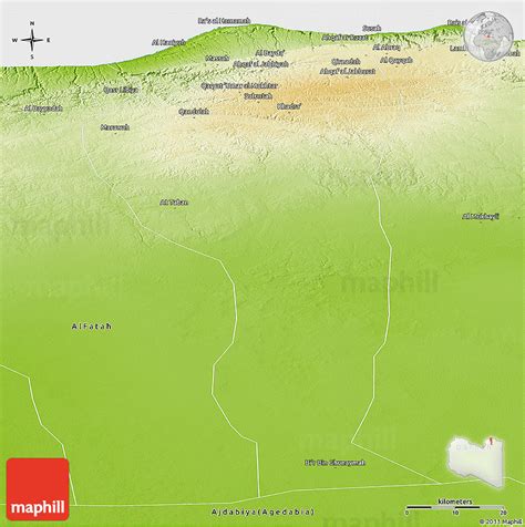 Physical Panoramic Map of Al Jabal Al Akhdar