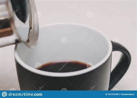 Not Enough Coffee Poured into a Cup. Little Turk for Brewing Coffee Stock Photo - Image of ...