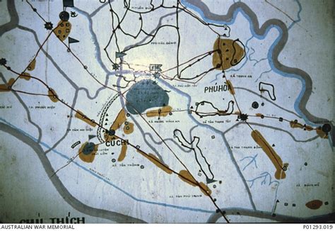 Detail from Cu Chi tunnel system maps showing over 200 kilometres of ...
