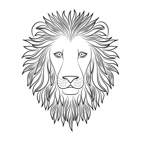 Lion Head Outline Drawing at GetDrawings | Free download