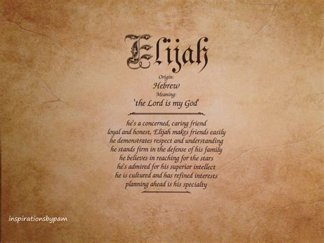 Elijah First Name Meaning Art Print-name Meaning Art-personalized-home Decor-old Parchment Art ...