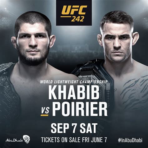 Khabib Nurmagomedov vs Dustin Poirier at ‘UFC 242’ in Abu Dhabi, UAE ...