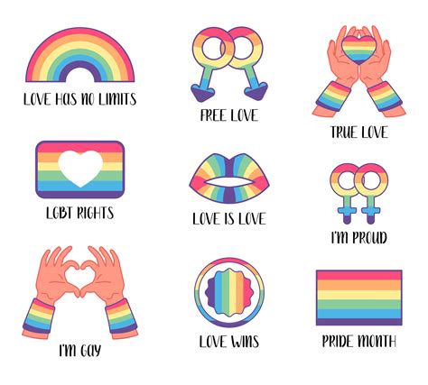 LGBT gay and lesbian pride symbols, rainbow 3443552 Vector Art at Vecteezy