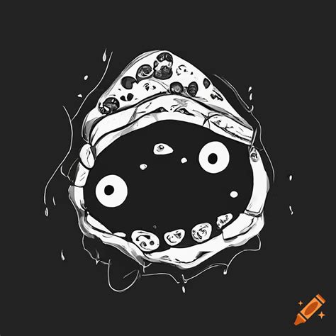 Black and white daruma icon with luxurious design and crisp white text on Craiyon