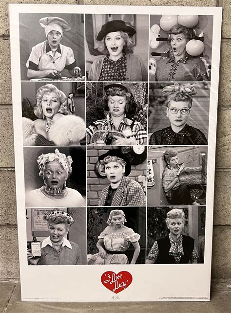 I Love Lucy Collage Black & White Poster 24 x 36 Lucille Ball & Desi Arnaz - Walmart.com