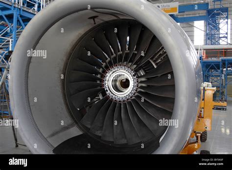 Rolls-Royce Trent 700 turbofan jet engine undergoing maintenance Stock ...