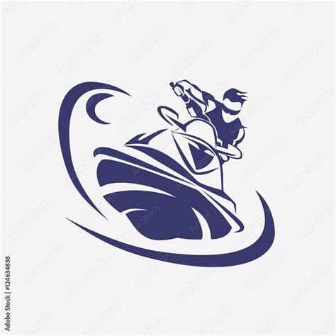 jet ski stylized vector symbol, rider on jet ski silhouette, lo Stock Vector | Adobe Stock