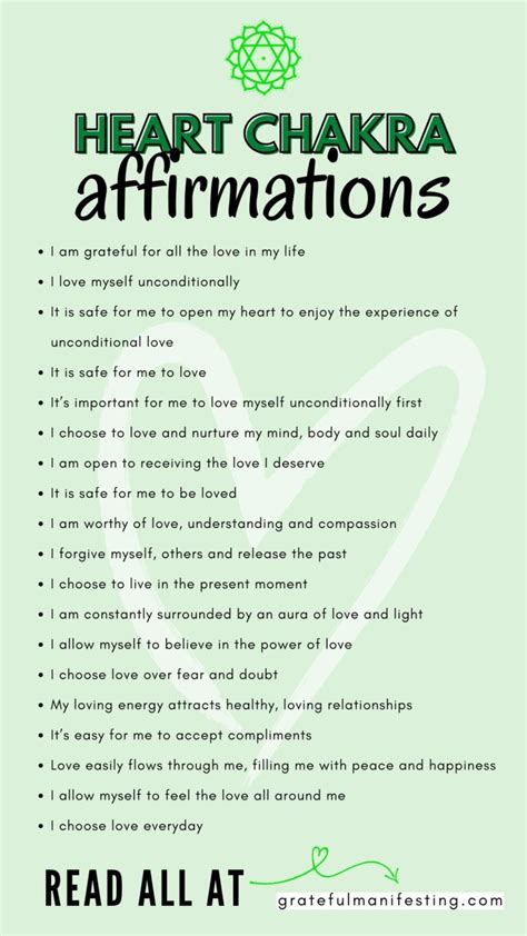 43 Powerful Heart Chakra Affirmations For Opening The Heart To Unconditional Love