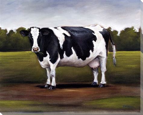 Black and White Dairy Cow Wrapped Canvas Giclee Print Wall Art - Wall ...