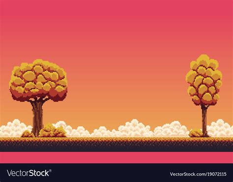 Pixel autumn background Royalty Free Vector Image