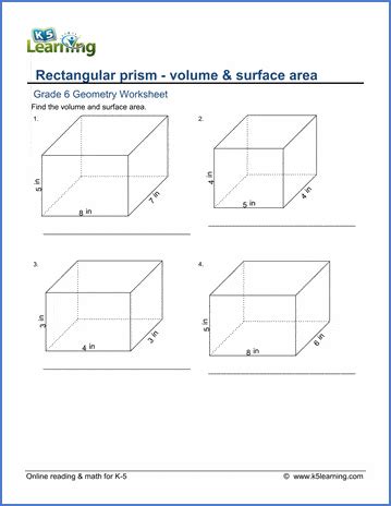 Free Printable Surface Area Worksheets - PRINTABLE TEMPLATES