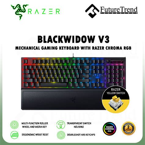 Razer BlackWidow V3 (Yellow Switch) Mechanical Gaming Keyboard with Razer Chroma RGB | Lazada