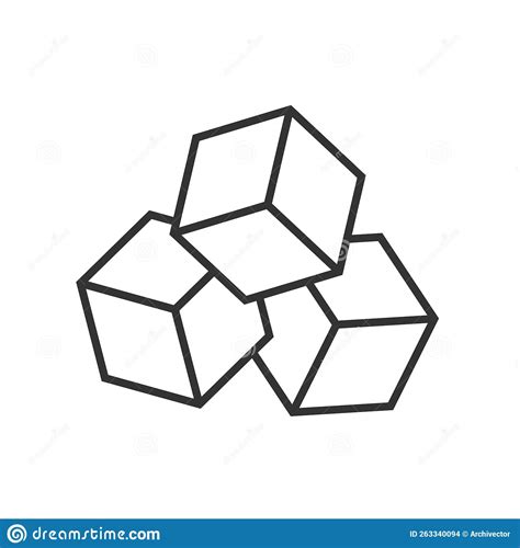 Three cubes graphic icon stock vector. Illustration of isolated - 263340094