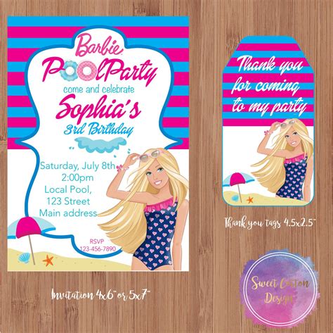 Barbie Birthday Party Invitation Printable With Photo Barbie Birthday | The Best Porn Website