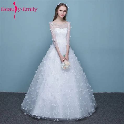 Beauty Emily Pure White Bride Wedding Dresses 2018 Simple Princess A ...