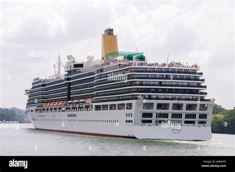 The Arcadia Cruise ship in the Panama Canal Stock Photo - Alamy