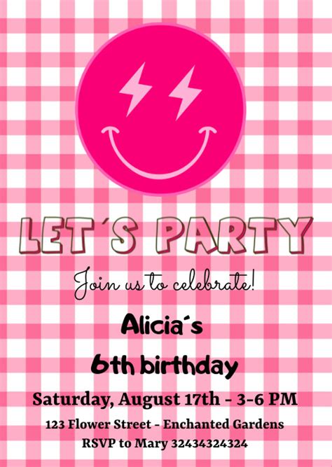 Preppy Birthday Invitation Template | PosterMyWall