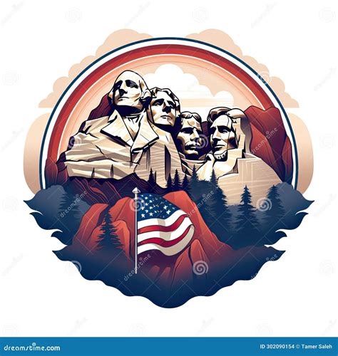 Mount Rushmore Vector Design Stock Illustration - Illustration of ...