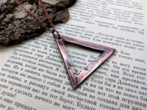 Alchemy fire symbol necklace Hand forged copper necklace | Etsy