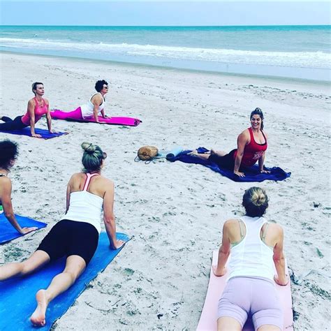 Beach Yoga at Indialantic Beach by Melbourne, Florida