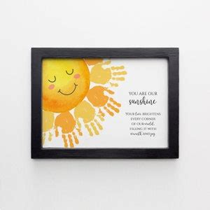 You Are Our Sunshine Handprint Art, Sibling Handprint, DIY Mum's Birthday, Nanny Craft Gift ...