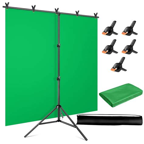 Buy YAYOYA Green Screen Backdrop Kit with Stand 5ft X 6.5ft, Green Backdrop Stand with T-Shape ...