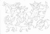 Pokemon Coloring Pages Eevee Evolutions  Home sketch template