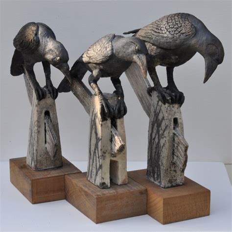 Ceramic Crow sculpture by Celia Allen | Animal sculptures, Ceramic art sculpture, Crow art