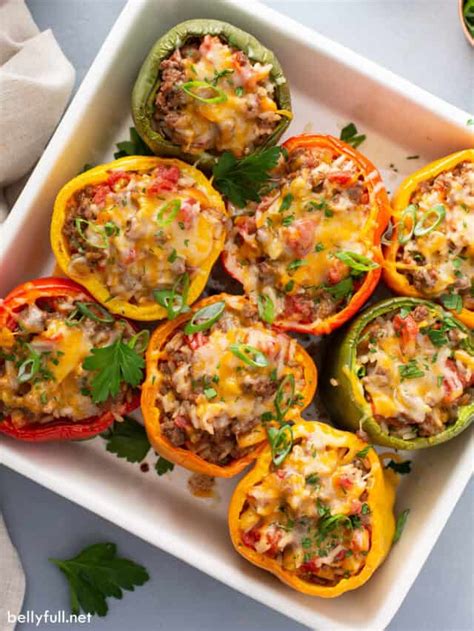 Stuffed Bell Peppers {easy recipe!} - Belly Full