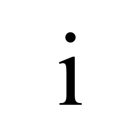 i | latin small letter i | Times New Roman, Regular @ Graphemica