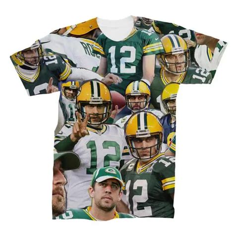 NEW Aaron Rodgers Green Bay Packers Photo Collage T Shirt 3D Printed ...