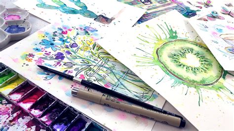 Ink & Watercolor Magic: 5 Step By Step Illustrations | Yasmina Creates | Skillshare