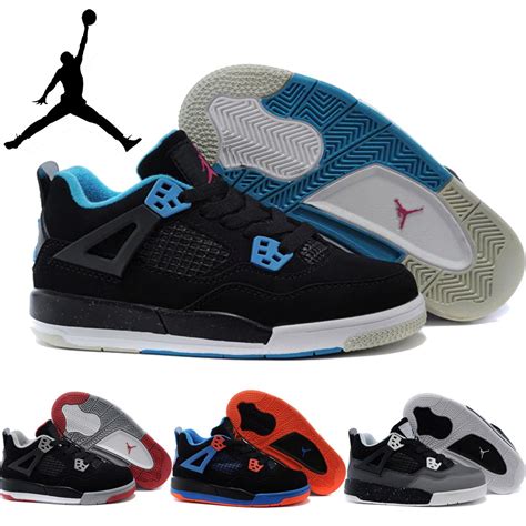 Nike Air Jordan Retro 4 Children Shoes Boys Girls Basketball Shoes ...