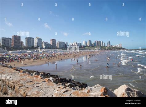 Mar del Plata beaches City skyline Stock Photo - Alamy