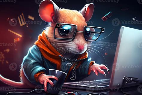 hacker Mouse working job profession illustration. AI Generated 22579621 Stock Photo at Vecteezy