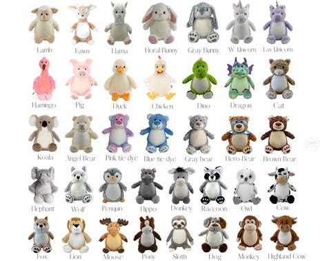 Personalize Stuffed Animal With Name, Child Birthday Gift, You Pick ...