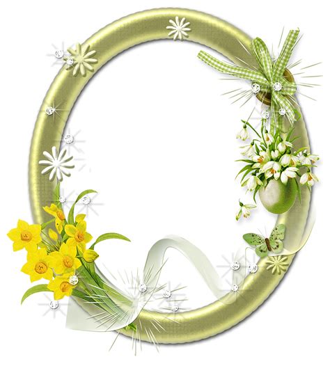 Cute Oval PNG Photo Frame with Flowers | Flower frame png, Flower frame, Printable frames