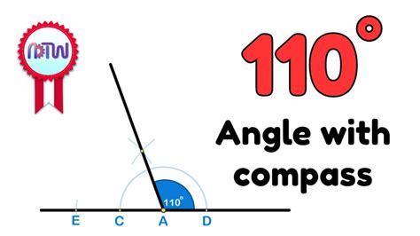 How to construct a 110-degree angle using a compass - YouTube